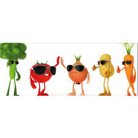 GLASBILD 80x30 cm Küche Gemüse bunt - Gelb, Glas (80/30cm) - artissimo