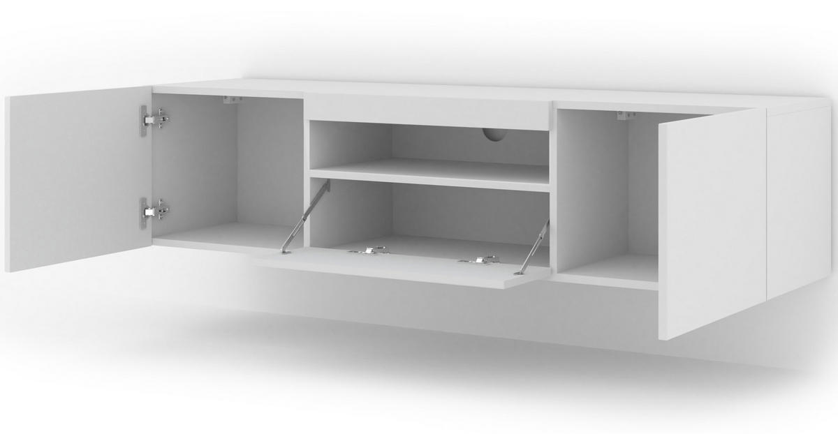 TV LOWBOARD Weiß 150/42/37 - Weiß, Holzwerkstoff (150/42/37cm) - RAUMHIRSCH FURNITURE