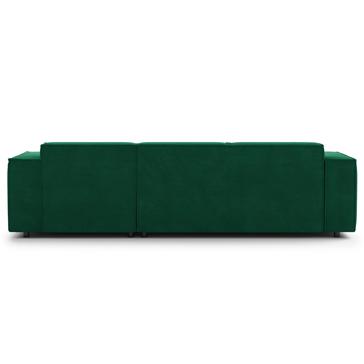 ECKSOFA mit Longchair - Dunkelgrün/Schwarz, Kunststoff/Textil (260/177cm) - home24