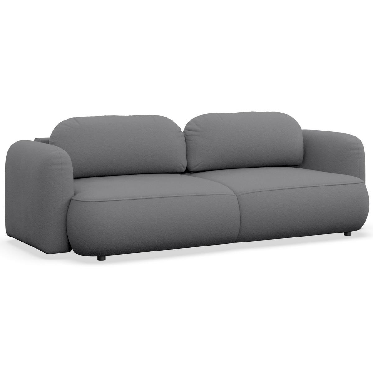 3-SITZER SCHLAFSOFA Tvoya Grau Chenille - Schwarz/Grau, Kunststoff/Textil (253/82/110cm) - Selsey