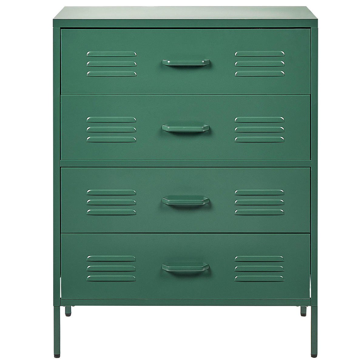 KOMMODE 4 Schubladen Dunkelgrün Enago - Grün, Metall (80/102/40cm) - Beliani