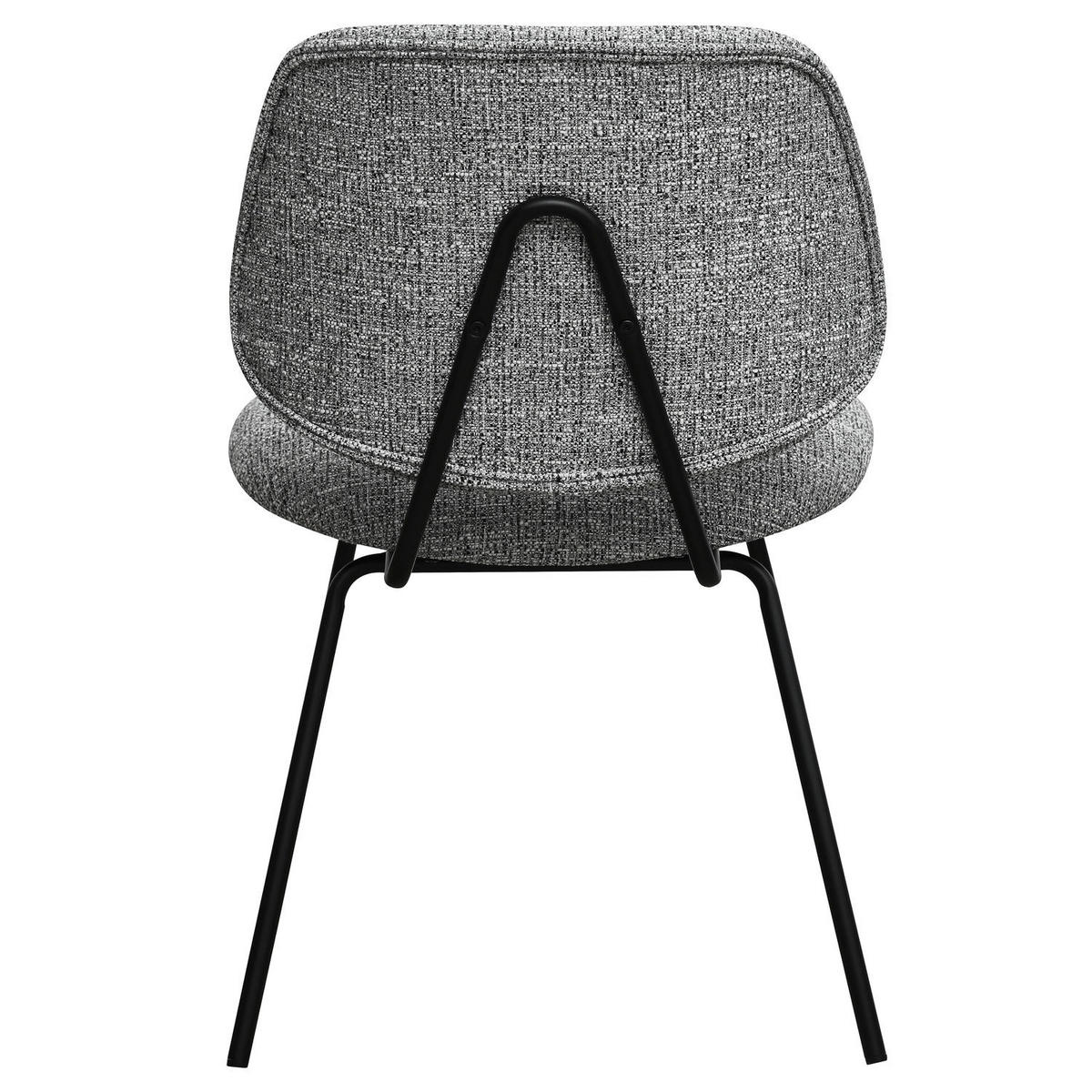 STUHL-SET 2 Stück in Teddystoff Grau - Schwarz/Grau, Textil/Metall (50/82/58cm) - Furnhouse