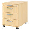 ROLLCONTAINER - 3 Materialschubladen 58/42,8/59 cm in Ahornfarben Chromgriff (Metall) - Ahornfarben, Holzwerkstoff (42.8/59/58cm) - bümö