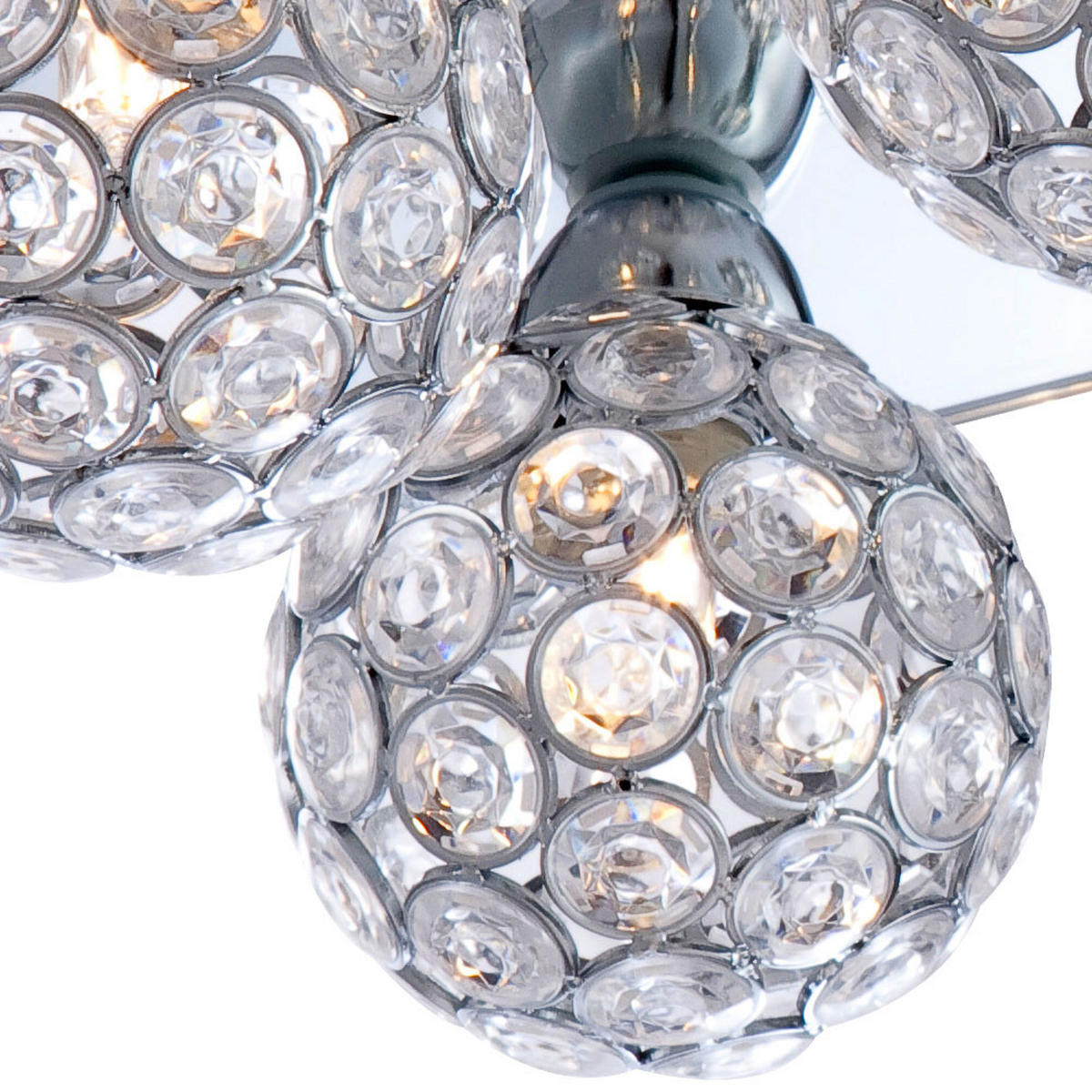 LED DECKENLEUCHTE Metall Silber Kristall - Silberfarben, Glas (23/23/13.2cm)