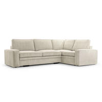ECKSOFA L Form Treville Beige 296/196/94 cm – Rechts, mit Bettkasten und Schlaffunktion - Beige/Schwarz, Kunststoff/Textil (296/196cm) - AX Living