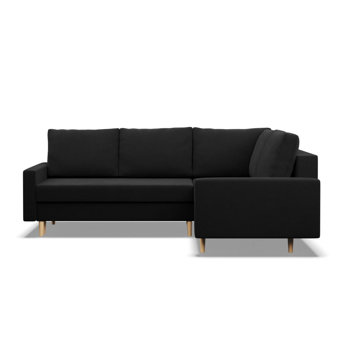 ECKSOFA LINKS MIT SCHLAFFUNKTION BLANK, Schwarz - Schwarz, Textil (223/175cm) - Mebligo