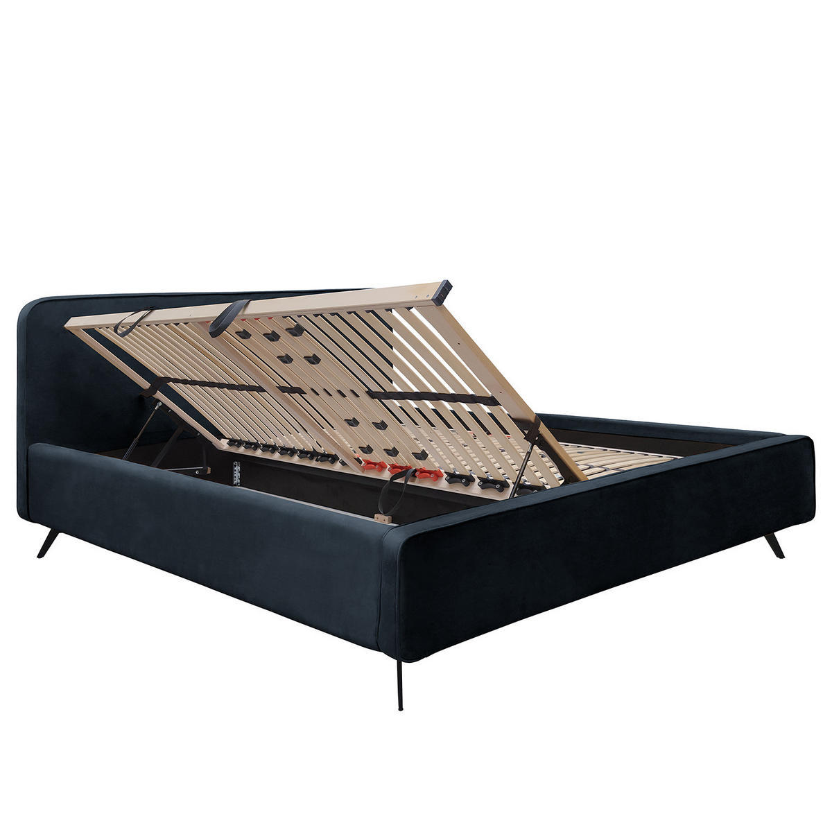 POLSTERBETT - Dunkelblau, Textil (200/200cm) - home24