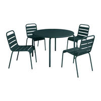 GARTENESSGRUPPE im Set - 4 -Sitzer - Stahl - tannengrün - MIRMANDE - Grün, Metall - Vente-Unique