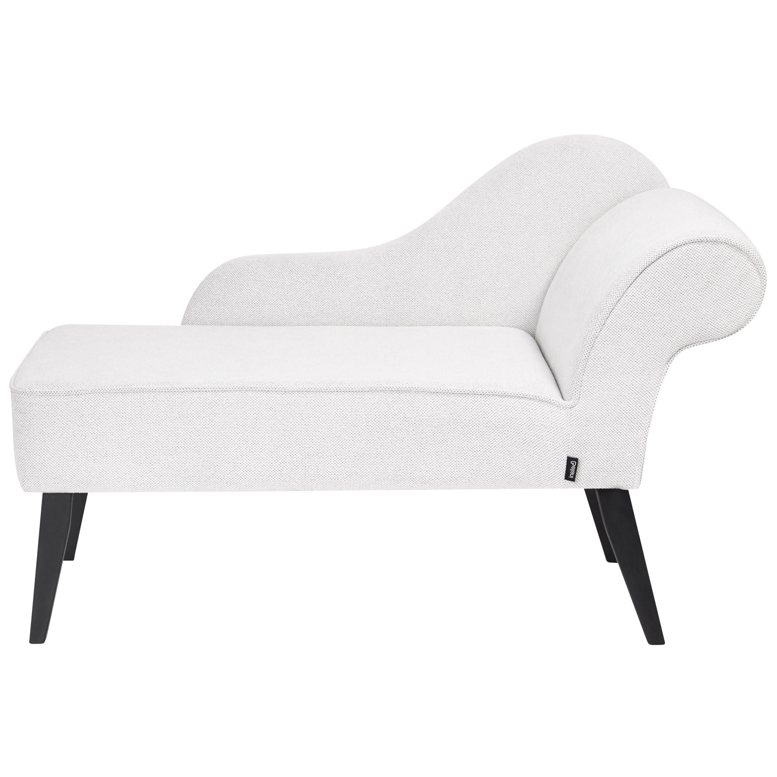 CHAISELONGUE weiß rechtsseitig Biarritz - Schwarz/Weiß, Textil (118/77/60cm) - Beliani