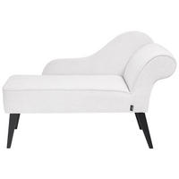 CHAISELONGUE weiß rechtsseitig Biarritz - Schwarz/Weiß, Textil (118/77/60cm) - Beliani