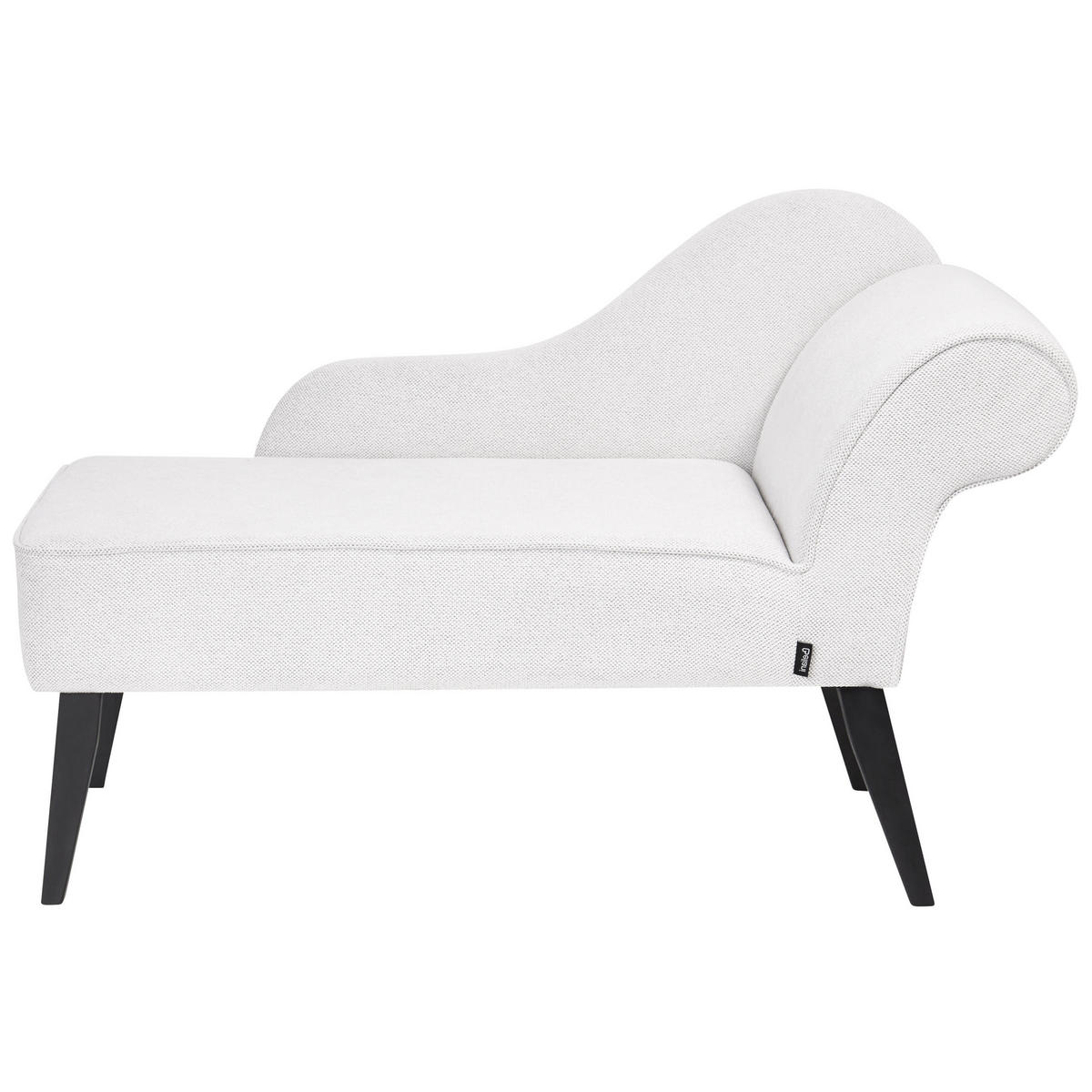 CHAISELONGUE weiß rechtsseitig Biarritz - Schwarz/Weiß, Textil (118/77/60cm) - Beliani