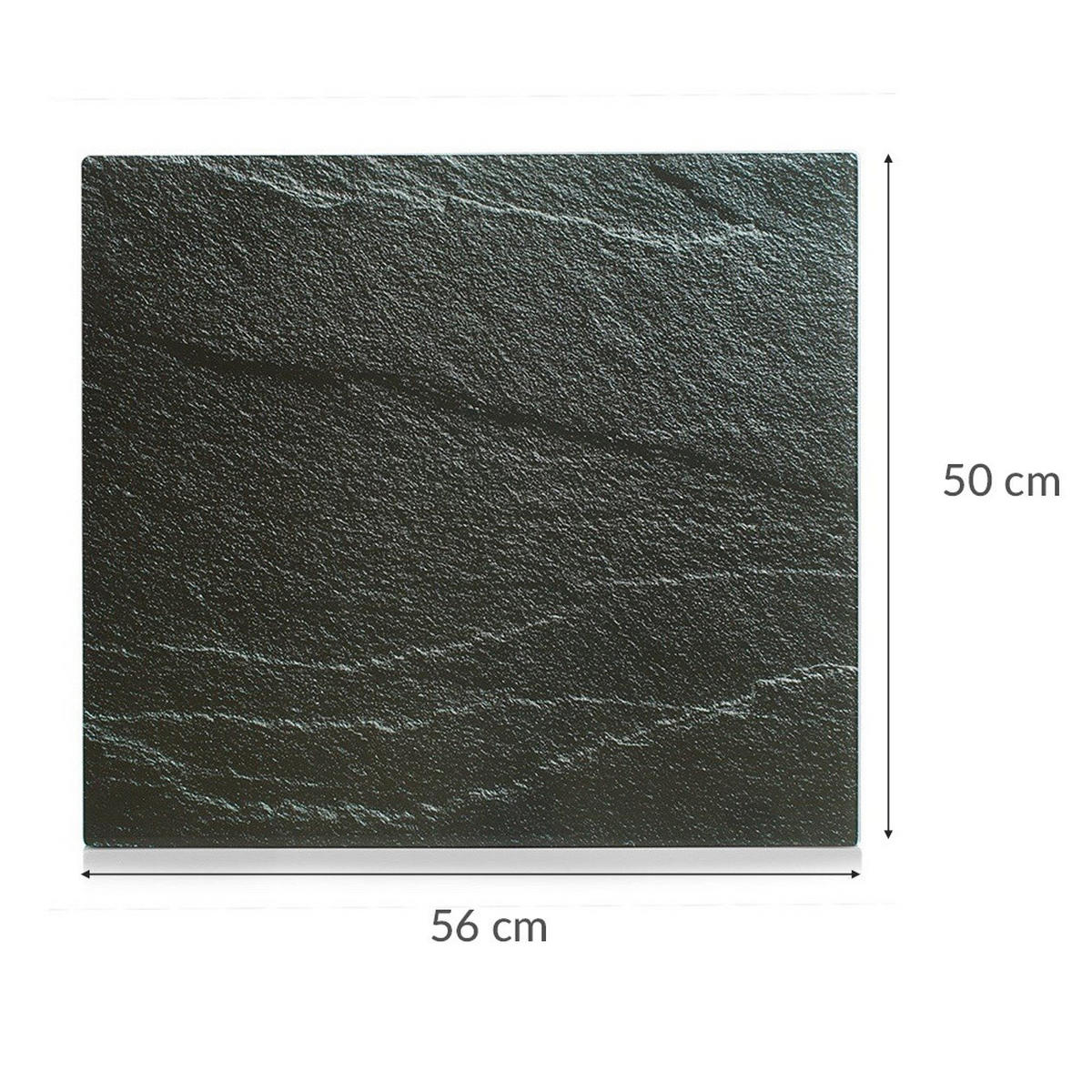 HERDBLENDE-/ABDECKPLATTE 56/50 cm - Anthrazit, Glas (50/56cm) - ZELLER
