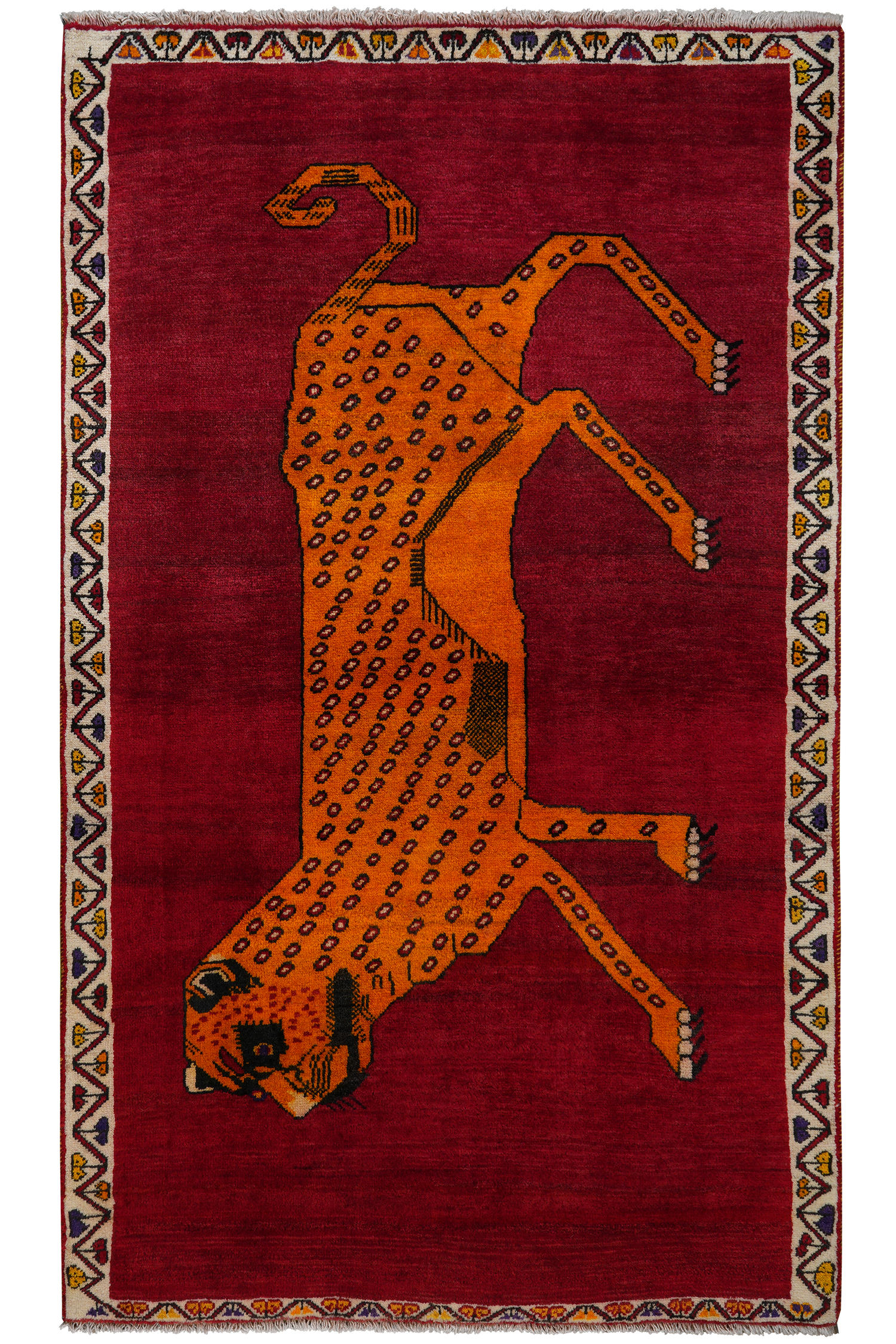 TEPPICH Gashgai Rot 185/109 cm Schurwolle - Rot, Textil (109/185cm) - Looma
