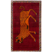 TEPPICH Gashgai Rot 185/109 cm Schurwolle - Rot, Textil (109/185cm) - Looma