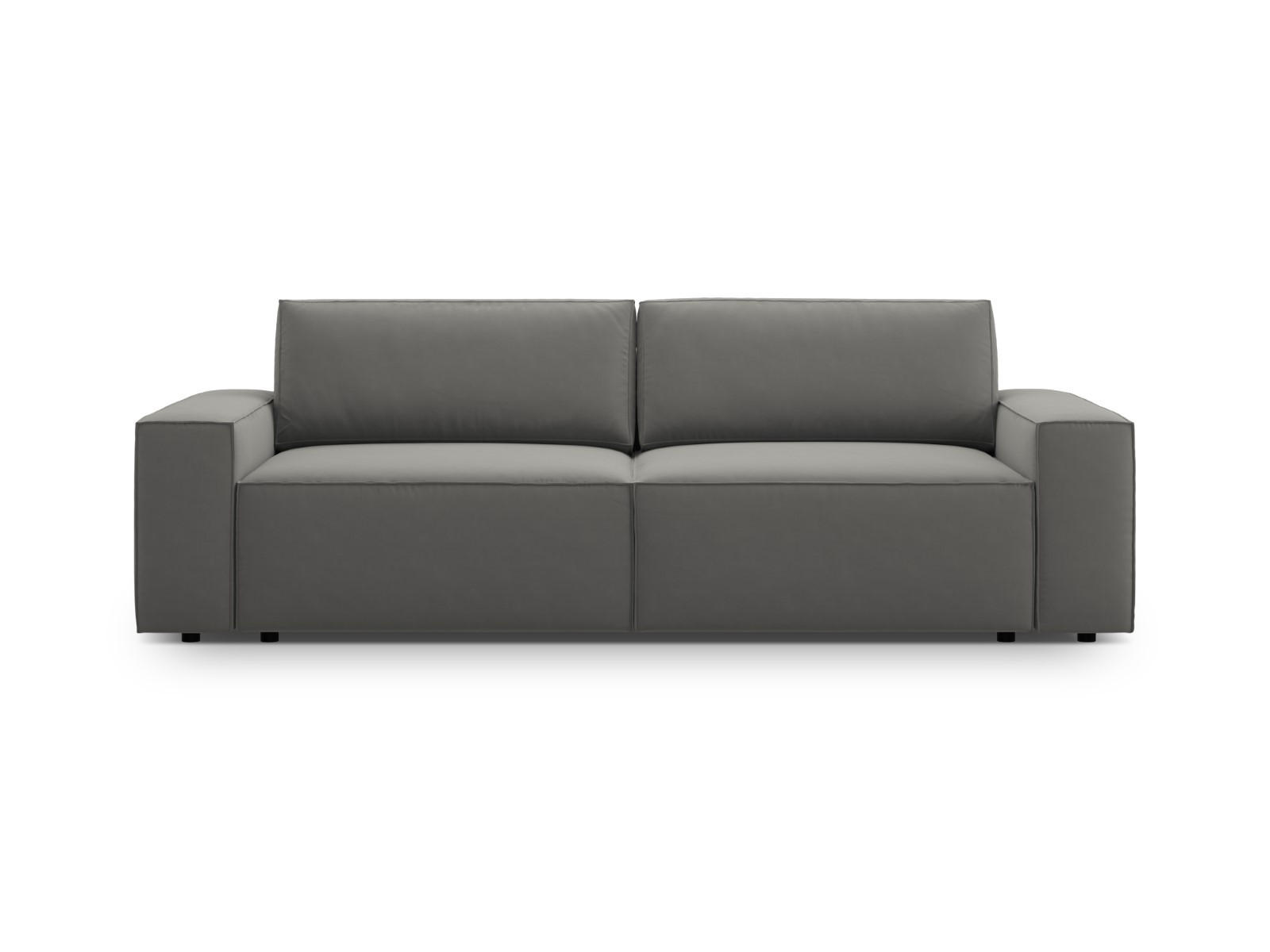 SOFA ausklappbar mit Bettkasten Jodie aus Samt hellgrau 3 Sitzplätze - Hellgrau, Textil (107/86/247cm) - Micadoni