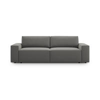 SOFA ausklappbar mit Bettkasten Jodie aus Samt hellgrau 3 Sitzplätze - Hellgrau, Textil (107/86/247cm) - Micadoni