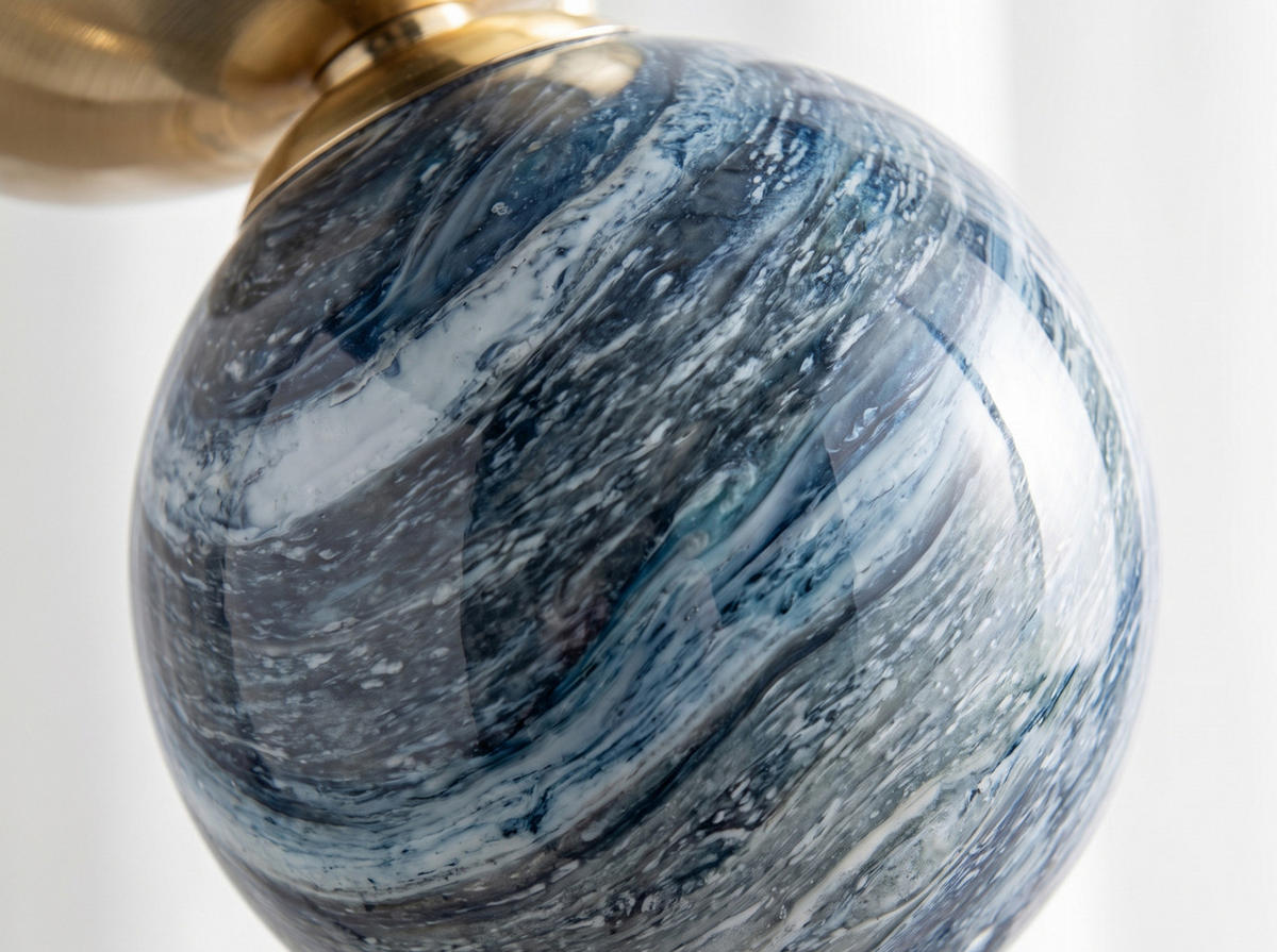 TISCHLEUCHTE Tischleuchte aus rostfreiem Stahl Ø28/63 cm - Blau, Glas/Metall (28/28/63cm) - ANGEL CERDA