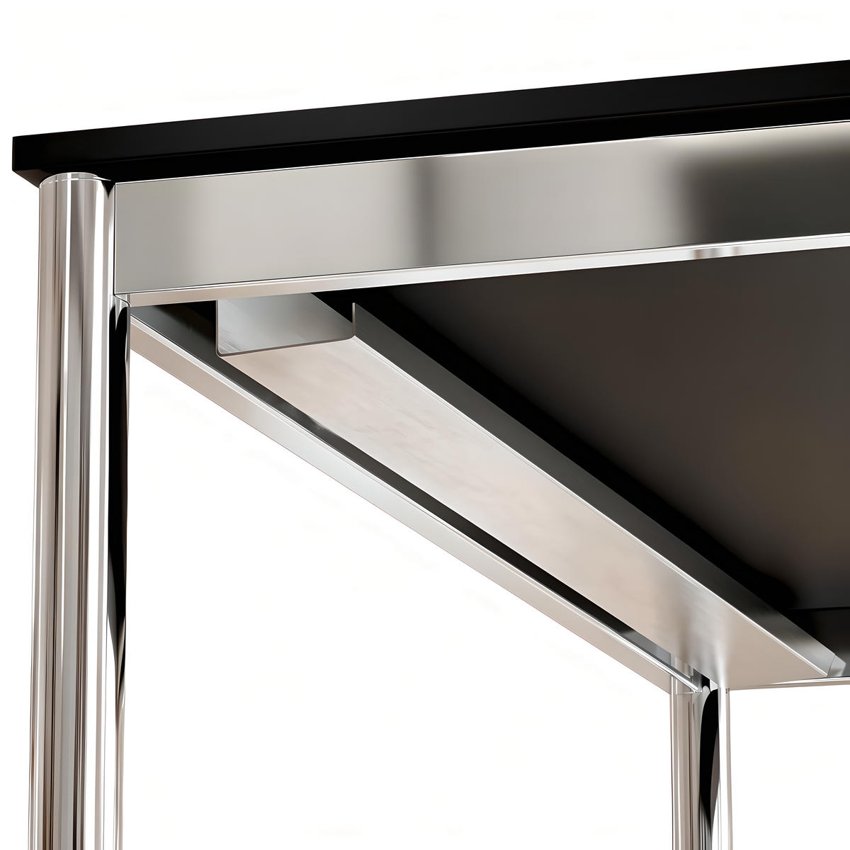 SCHREIBTISCH VST1 200 x 80 cm Schwarz – höhenverstellbar - Chromfarben/Schwarz, Holzwerkstoff (200/80/75.5cm) - Versee