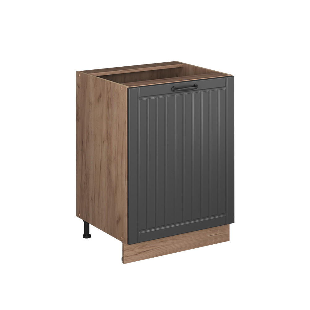 KÖKSUNDERSKÅP Fame-Line, Mörkgrå/Goldkraft ek, 60 cm 1 dörr utan bänkskiva Mörkgrå, Honungsek 82/60/51.6 cm