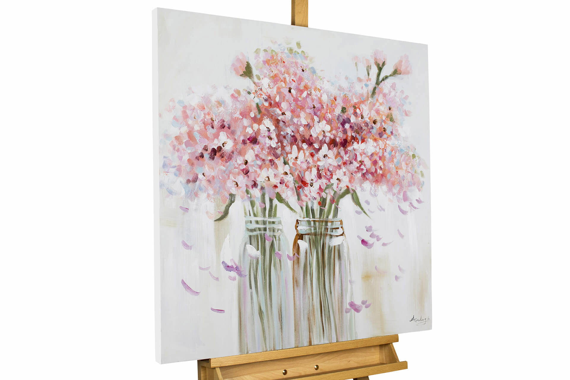 ÖLGEMÄLDE 80/80 cm - Pink, Holz/Textil (1.48/80cm) - KUNSTLOFT
