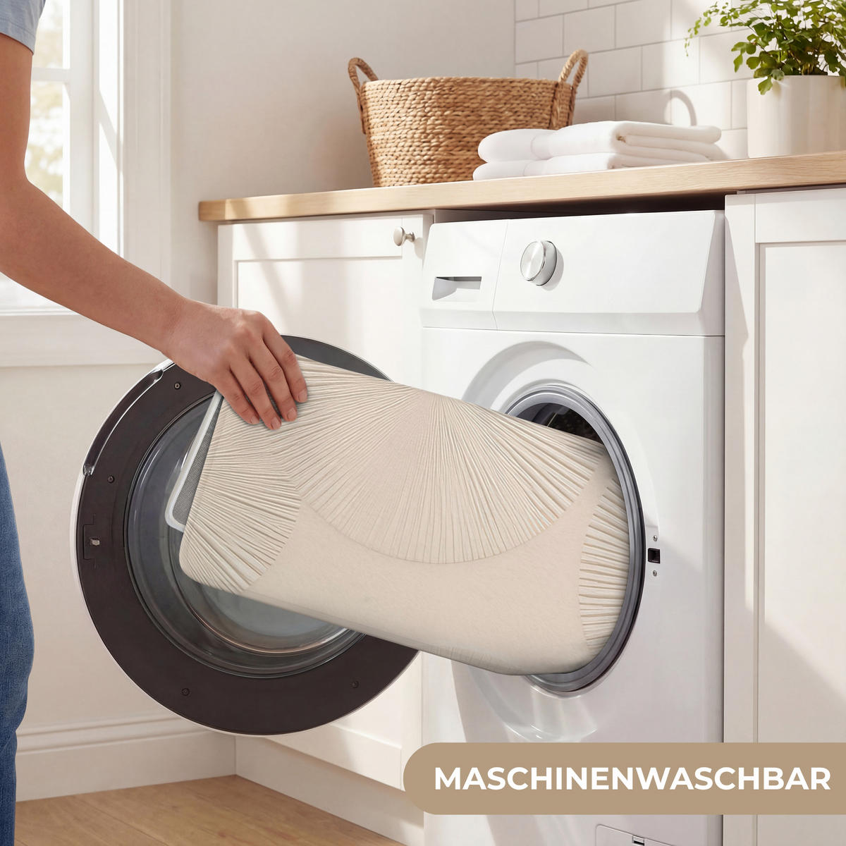 WC-VORLEGER Japandi - Beige - Modern Toilettenvorleger 60x120 cm - Beige, Kunststoff/Textil (60/120cm) - OnlyWow
