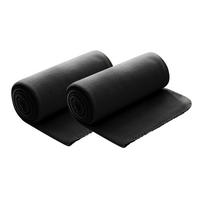 FLEECEDECKE 2er Set schwarz 130/160 cm Kettelrand Anti-Pilling - Schwarz, Textil (130/160cm) - wometo