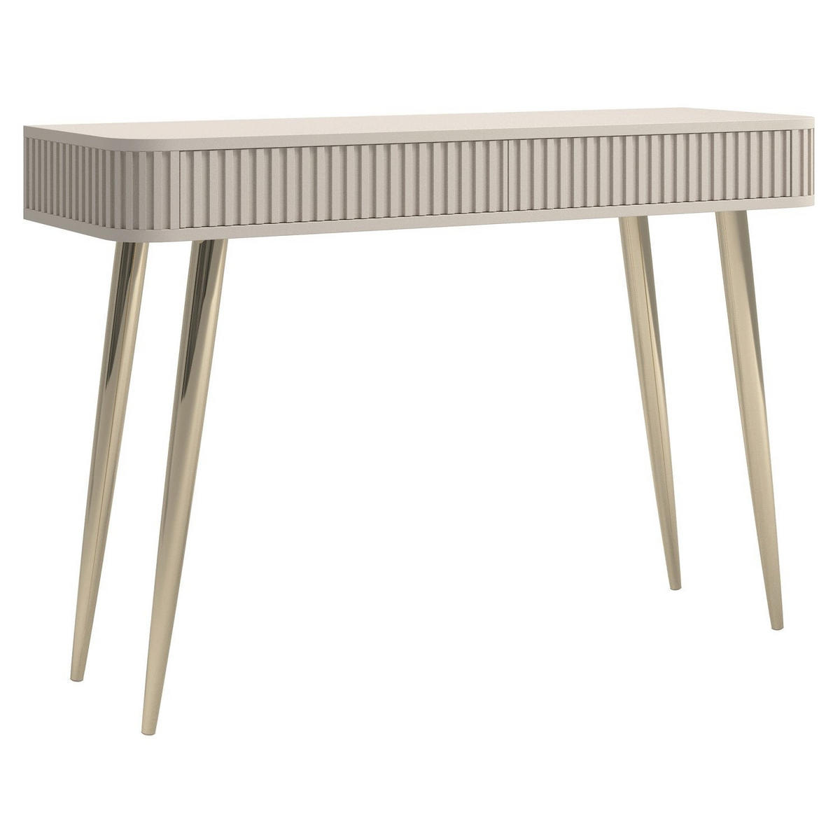TOALETKA Ovarlo greige s 2 zásuvkami 113 cm - zlatá/taupe, kov/kompozitné drevo (38/113.2/77.9cm) - Selsey