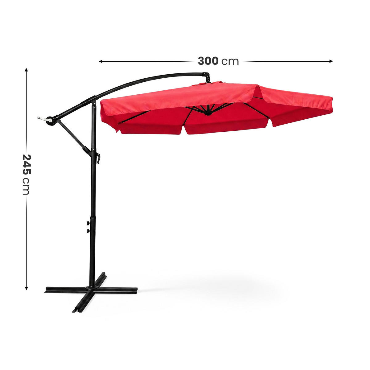 SONNENSCHRIM Rot 245/300 cm - Rot/Schwarz, Metall (300/300cm) - Akord