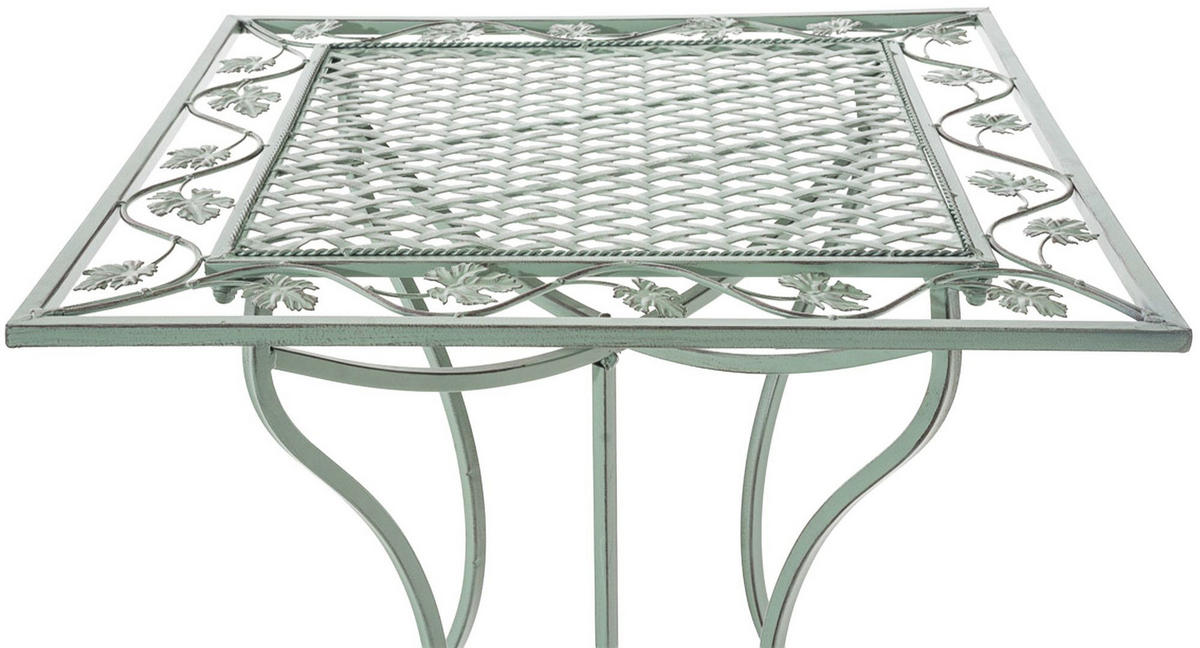 GARTENTISCH eckig 60/60/72 cm Metall Antik-Grün - Grün, Metall (60/60/72cm) - CLP