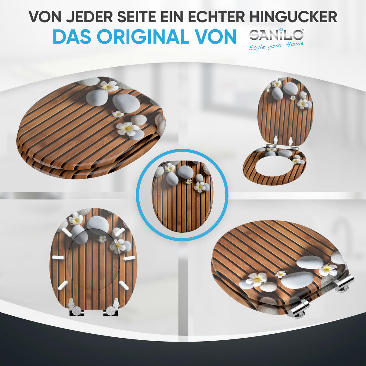 WC Sitz mit Absenkautomatik Zentara - Braun, Holzwerkstoff (38/6/47cm) - Sanilo