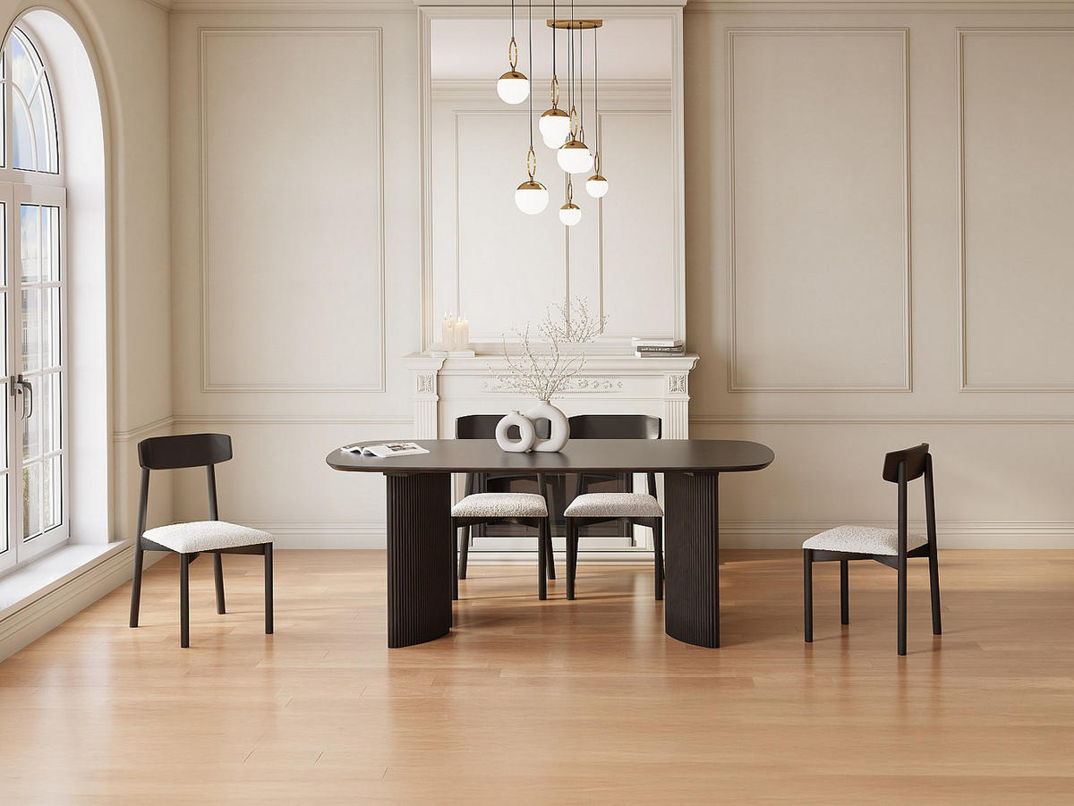 ESSTISCH - 8 Personen - Mangoholz - Schwarz - TAMENIA - Schwarz, Holz (200/100/76cm) - Vente-Unique