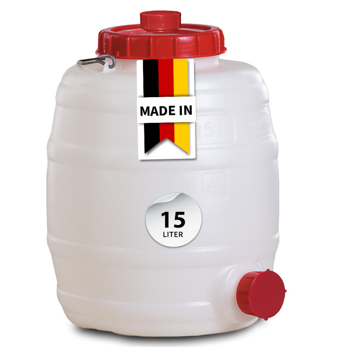 UNIVERSAL-FASS 15 L rund aus lebensmittelechten PE - Weiß, Kunststoff (30/34/30cm) - GRAF