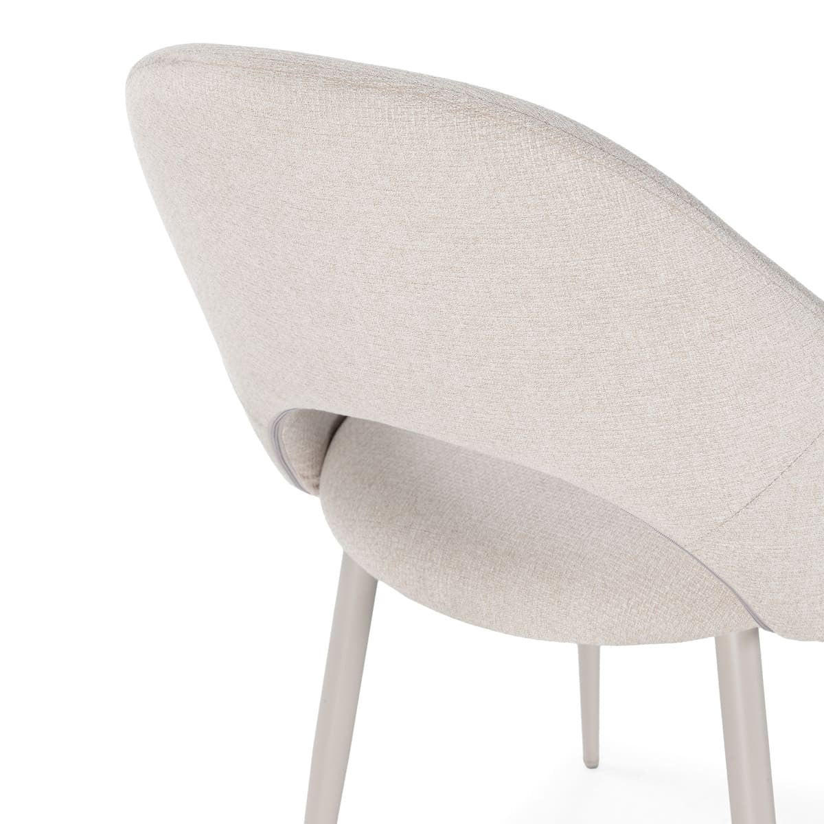 STÜHLE 2er-Set mit Stoffbezug und Metallfüßen 57/84/54 cm - Beige, Textil (57/84/63.5cm) - Calicosy