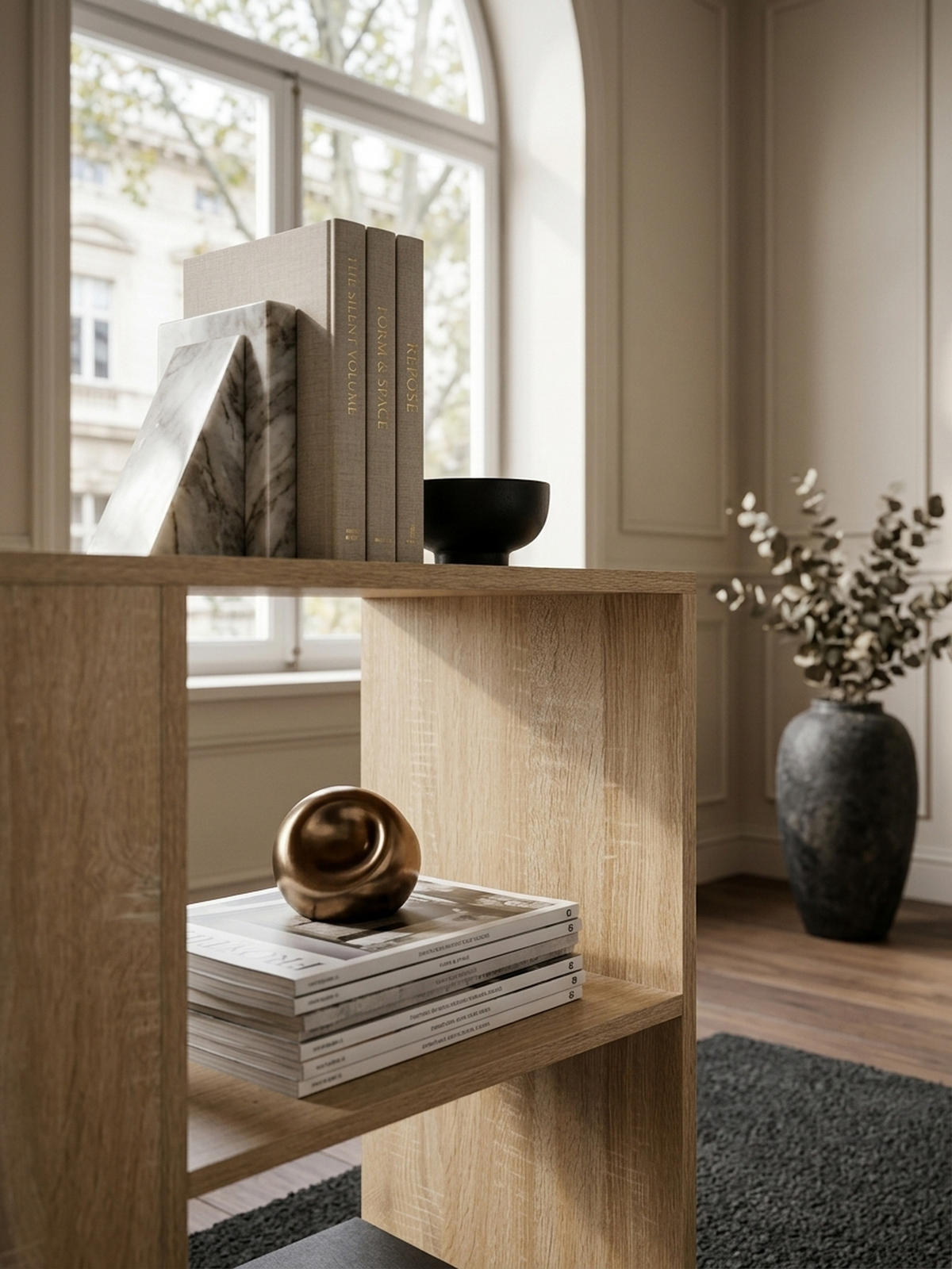 REGAL Multifunktional Mit Rollen Modern BRENTA, Beige 60x35x75 cm - Beige, Holz/Kunststoff (60/75/35cm) - KADIMA DESIGN