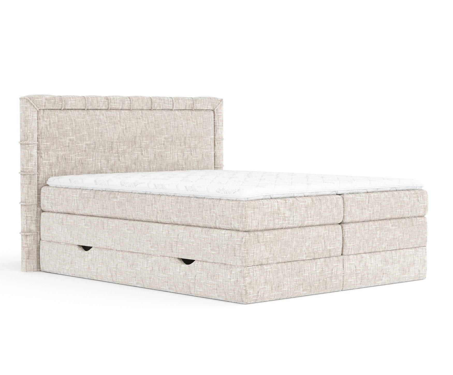 BOXSPRINGBETT Rosabel Creme 160/200 cm mit Matratze und Topper - Creme/Schwarz, Holz/Holzwerkstoff (160/200cm) - Maison de Reve