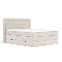 BOXSPRINGBETT Rosabel Creme 140/200 cm mit Matratze und Topper - Creme/Schwarz, Holz/Holzwerkstoff (140/200cm) - Maison de Reve