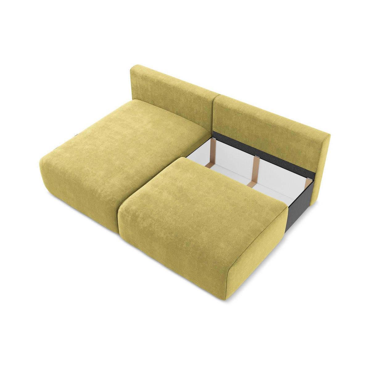 ECKSOFA mit Schlaffunktion links Chenille Stoff Grün - Limette/Schwarz, Kunststoff/Textil (149/210cm) - LaMiaSofa