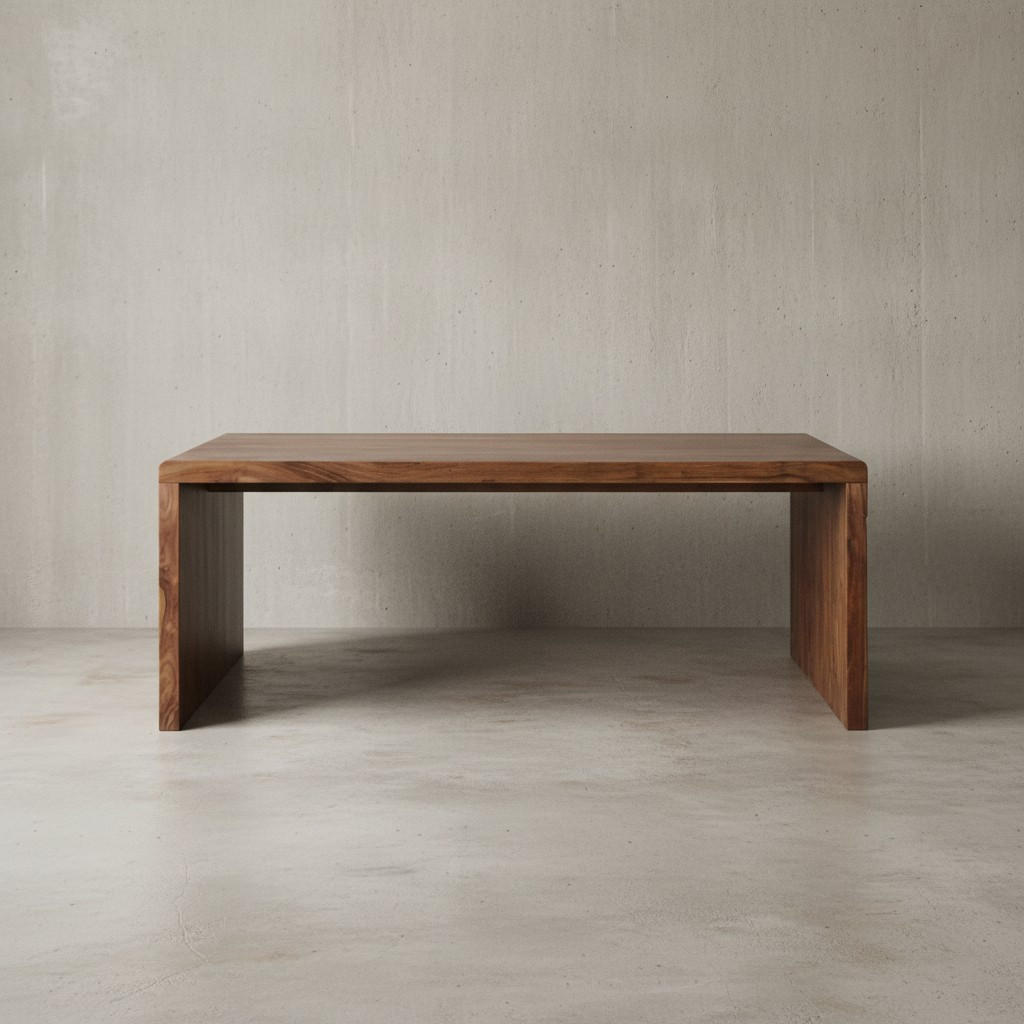 SCHREIBTISCH Massivholz Stauraum Abgerundete Ecken, Braun 200x100x76 cm - Braun, Holz (100/200/76cm) - KADIMA DESIGN