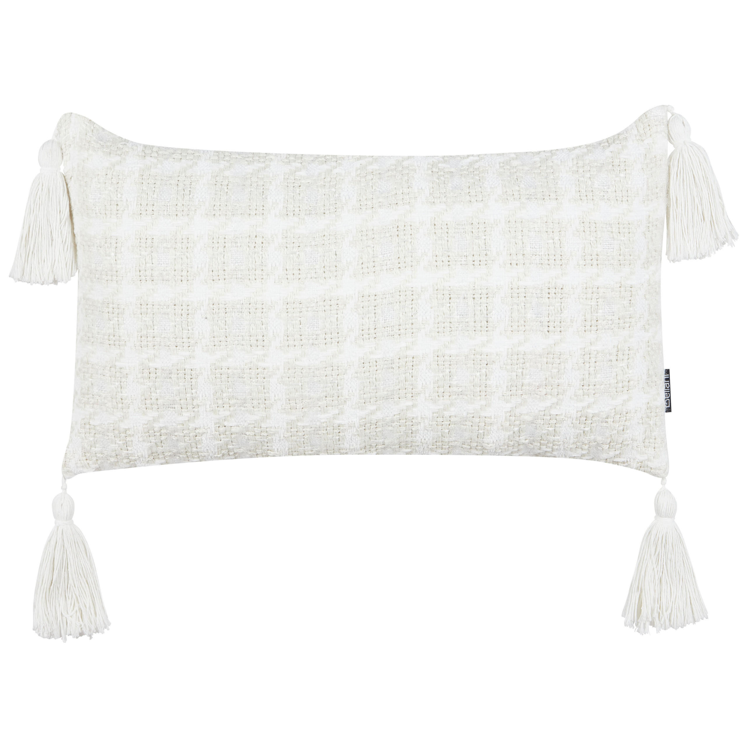 DEKOKISSEN 2er-Set Beige 30/60 cm Douris - Beige/Weiß, Textil (30/60cm) - Beliani
