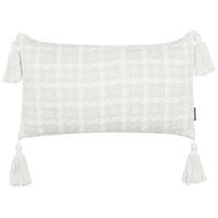 DEKOKISSEN Beige 30/60 cm Douris - Beige/Weiß, Textil (60/30/12cm) - Beliani