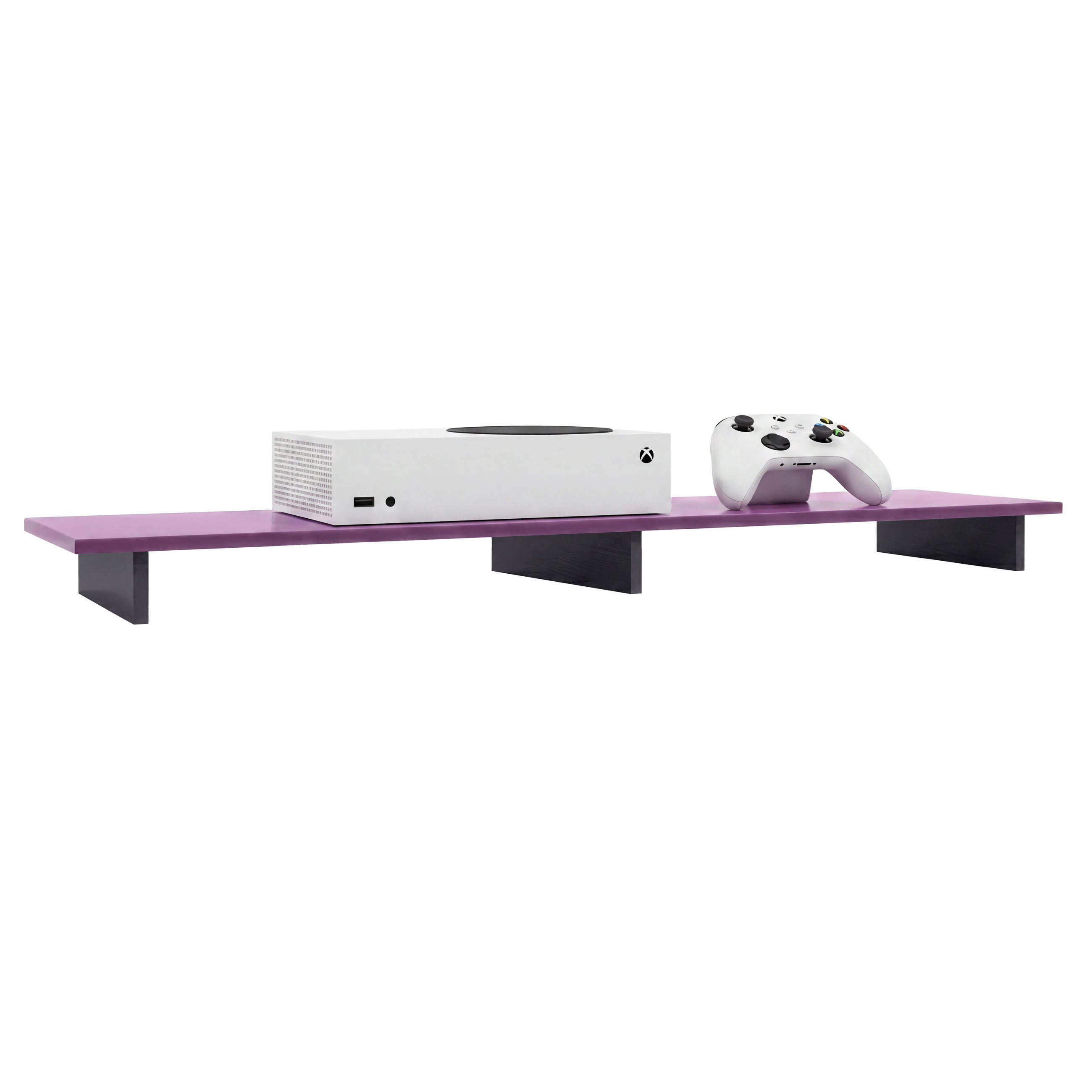 TVAUFSATZ Game Schwarz matt / Brombeer Hochglanz - Brombeere/Schwarz, Holzwerkstoff (138.5/9.5/34.5cm) - Vladon