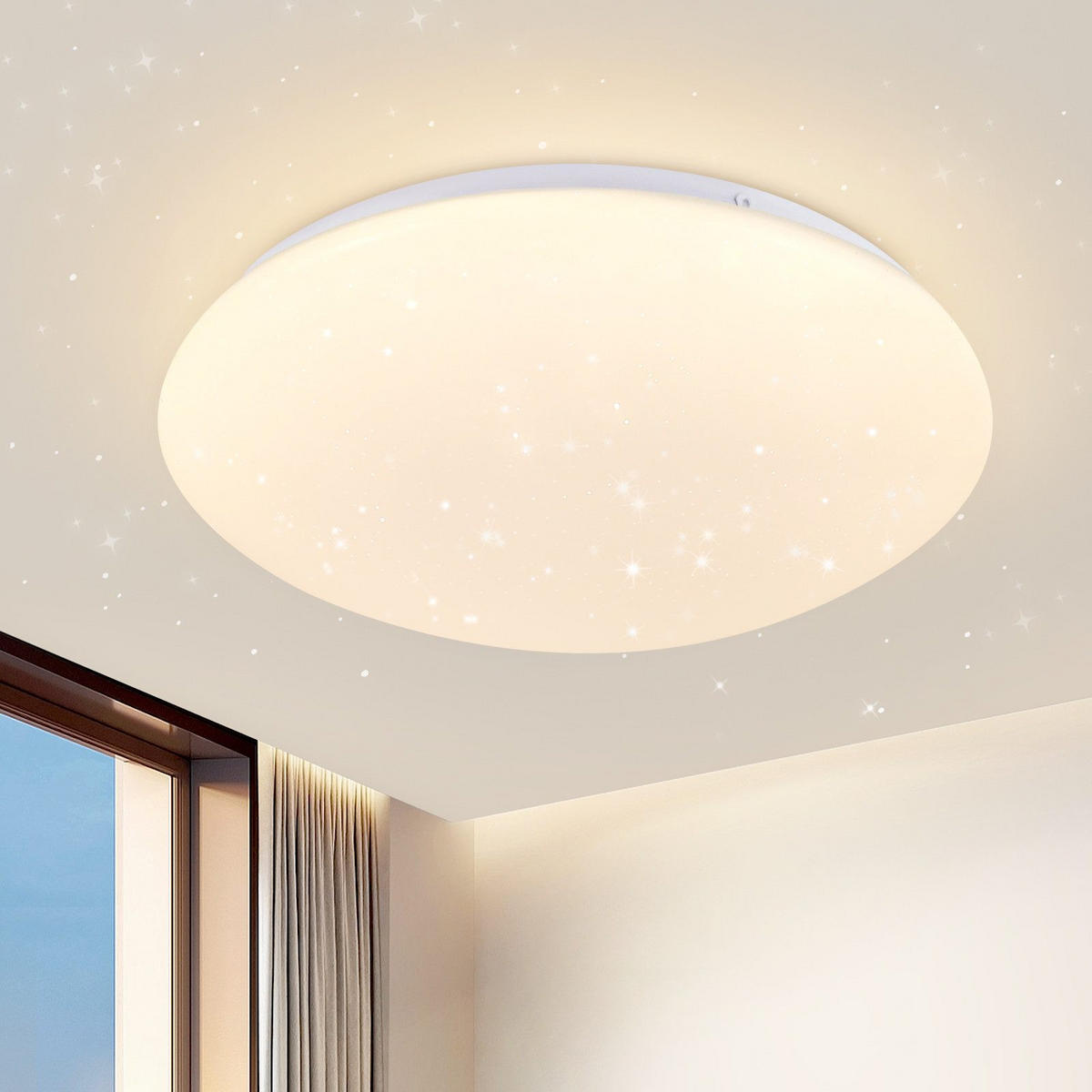 DECKENLEUCHTE LED Wohnzimmer Ø16.7CM - Weiß, Kunststoff (16/16/6.7cm) - ZMH