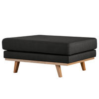 POLSTERHOCKER - Buchefarben/Schwarz, Textil (85/43/60cm) - home24