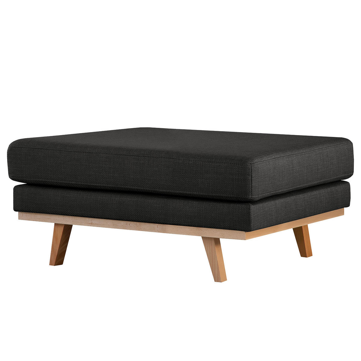 POLSTERHOCKER - Buchefarben/Schwarz, Textil (85/43/60cm) - home24