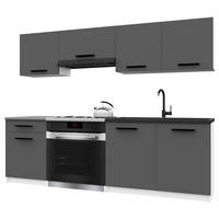 KUCHYNSKÁ linka Italia 1 180 cm, s pracovnou doskou, matná sivá - sivá, drevo (180/143/60cm) - B BELINI GROUP