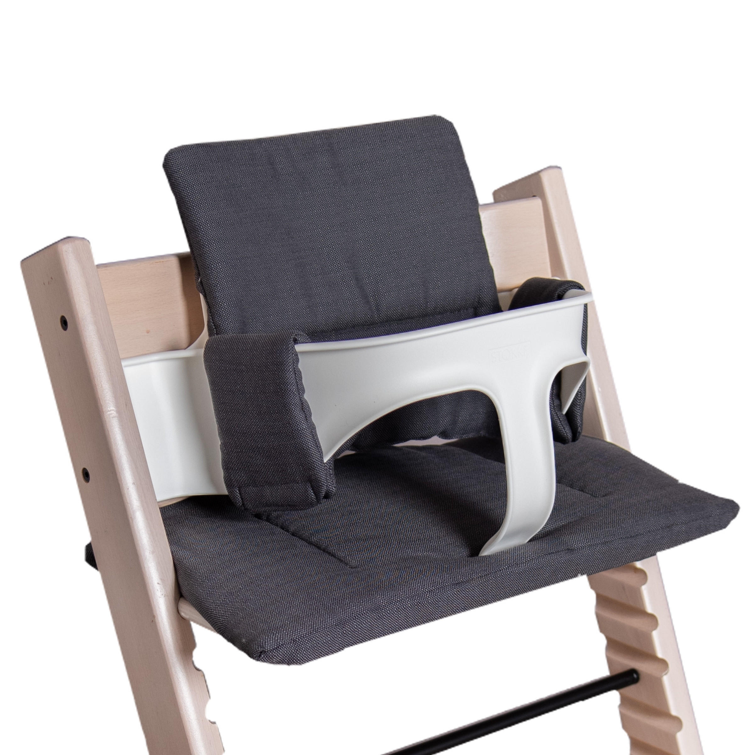 KINDERSTUHLPOLSTER Hochstuhl Sitzkissen Set für Stokke Tripp Trapp - Dunkelgrau, Textil (27/7/38cm) - Hoppediz