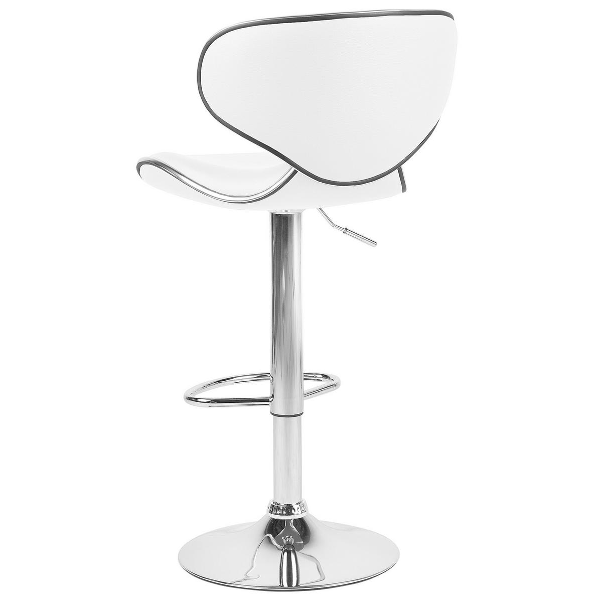 BARHOCKER 2er-Set Kunstleder Weiß Conway - Weiß, Textil/Metall (45/110/35cm) - Beliani