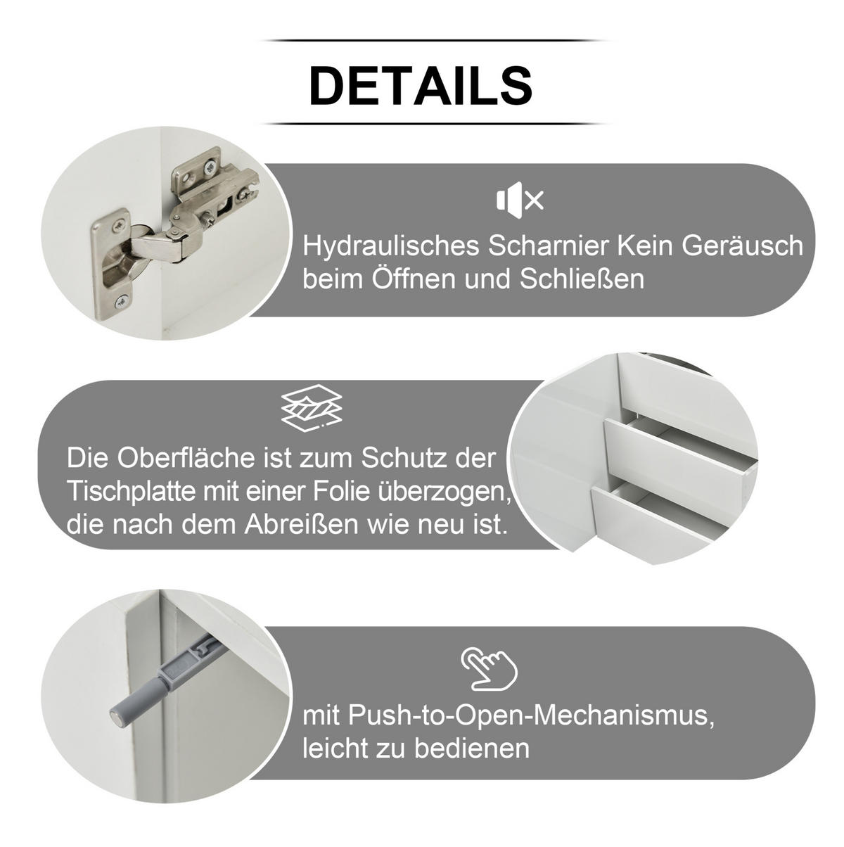 SIDEBOARD 140/35/72.5 cm Weiß aus Spanplatte mit LED-Licht - Weiß, Holzwerkstoff (38/72/140cm) - OKMYHOME