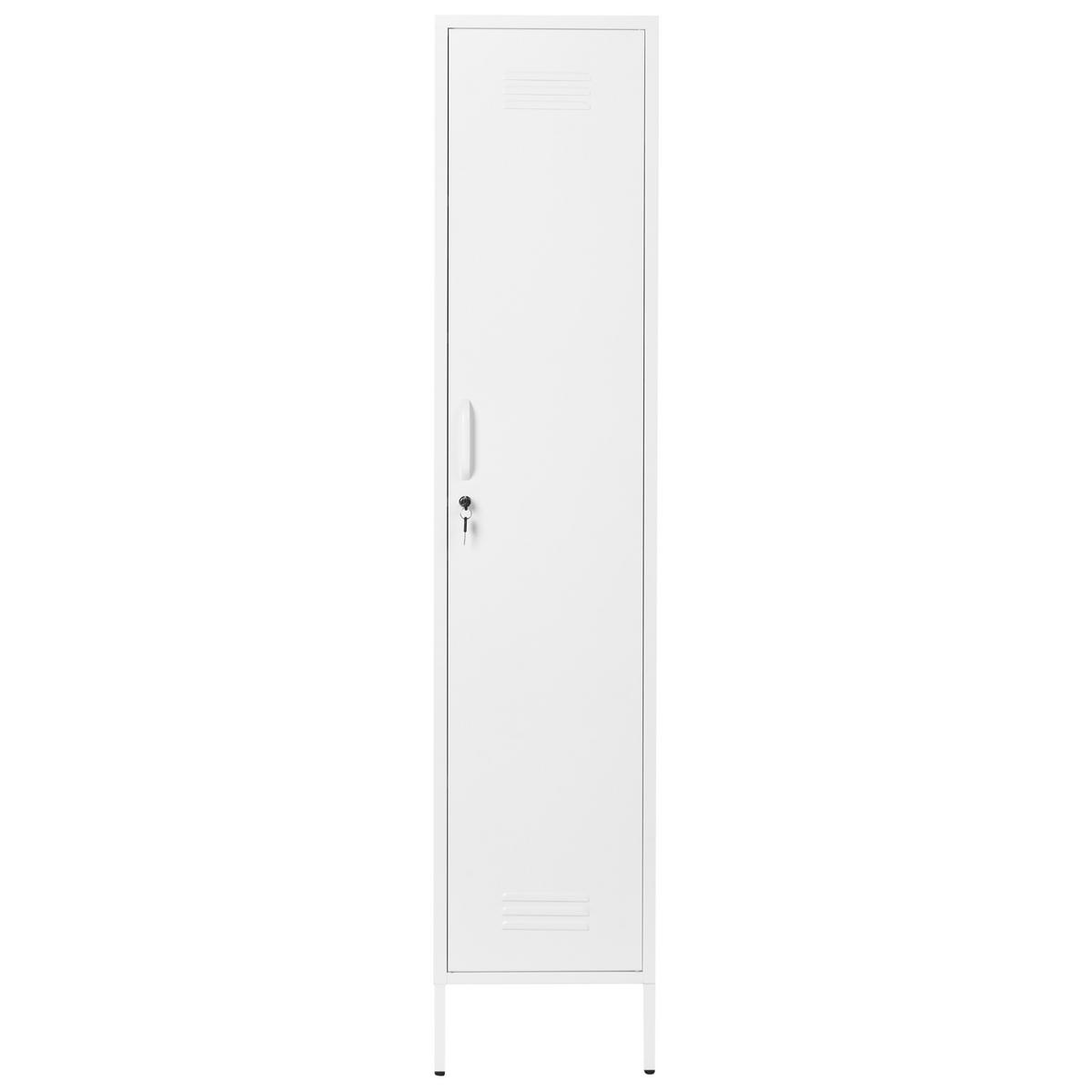 BÜROSCHRANK Metall Weiß Frome - Weiß, Metall (38/185/50cm) - Beliani