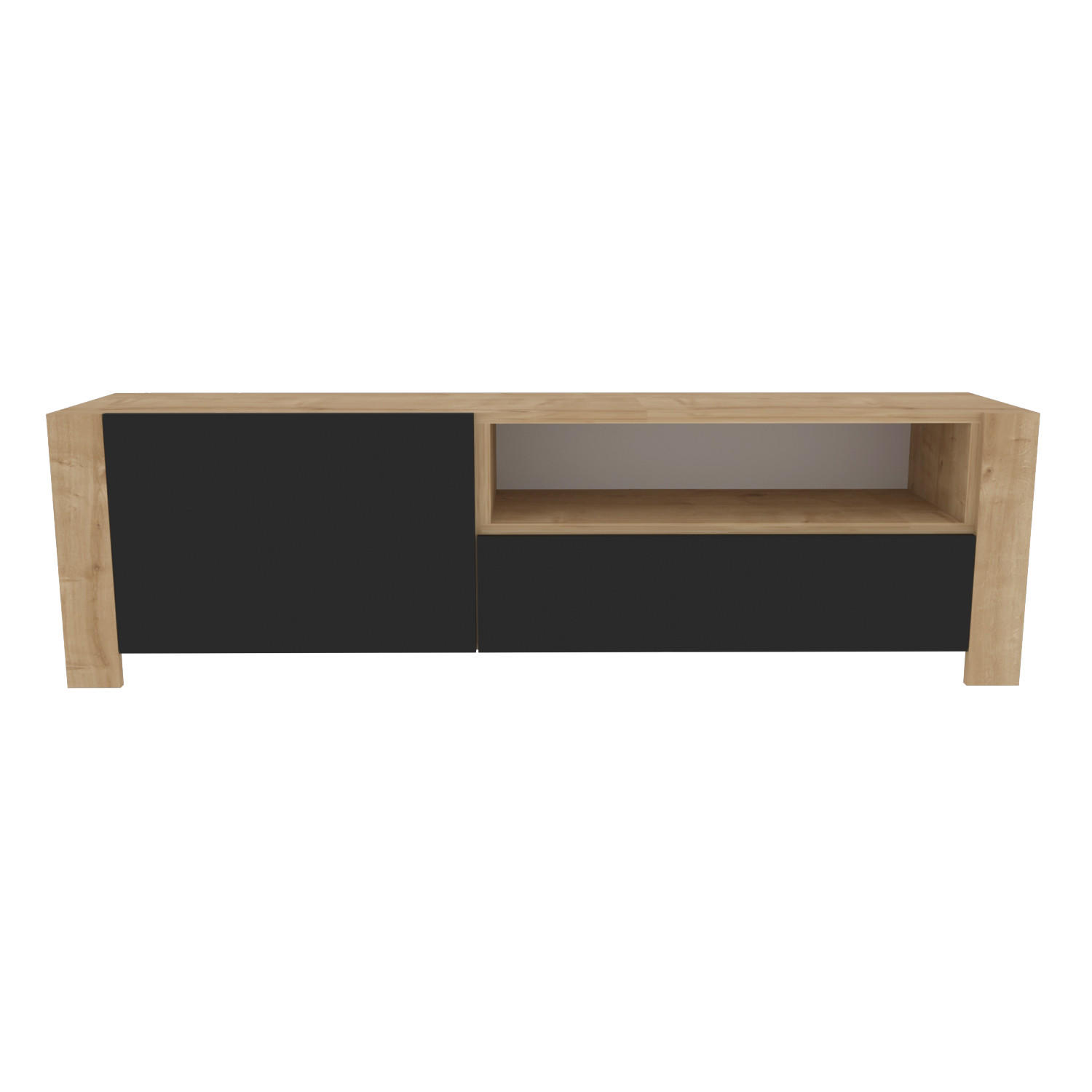 TV-ELEMENT Piedmont Eiche Anthrazit - Eichefarben/Grau, Holzwerkstoff (160/46/36.8cm)